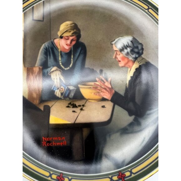 1985 Knowles Norman Rockwell Plate Family's Full Measure 8.5" Bradex 84-R70-7.3 - Picture 5 of 6